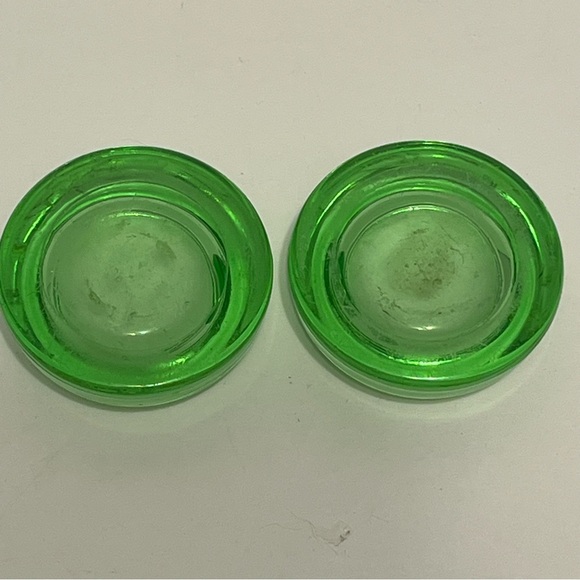 Furniture Coasters - Lot Of 4 Green UV Glass - Picture 8 of 8